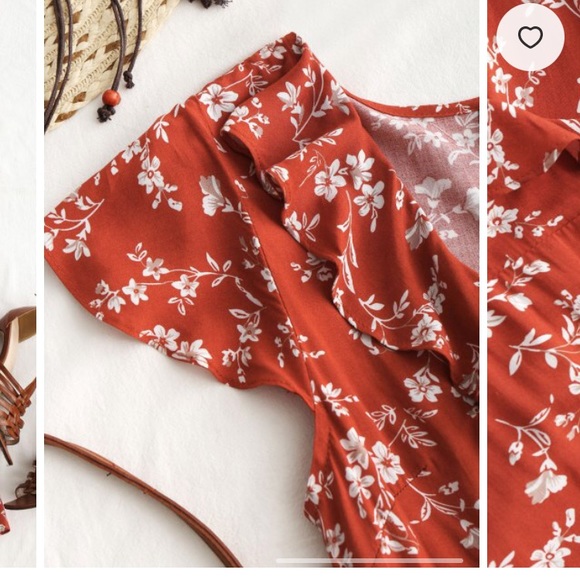 Floral mini wrap dress - Picture 3 of 7